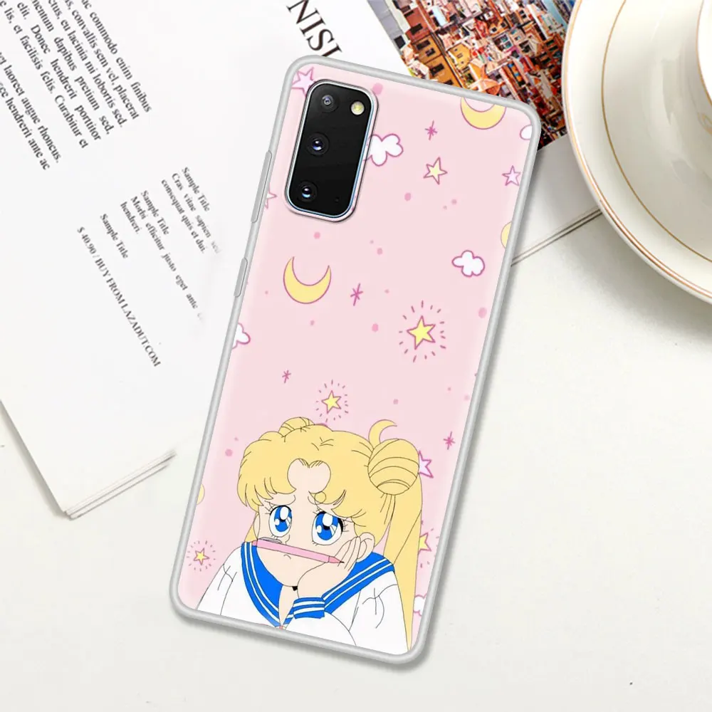 

Sailor Moon Cute Phone Case For Samsung Galaxy S20 FE S21 Ultra 5G S10e S10 Lite S8 S9 Plus Soft Cover Coque Fundas Housing