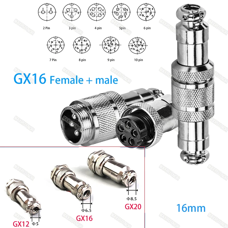 1 комплект GX16 2/3/4/5/6/7/8/9/10 контактный штекер и гнездо 16 мм стыковочный авиационный круглый разъем штекер провод XLR соединитель для кабеля