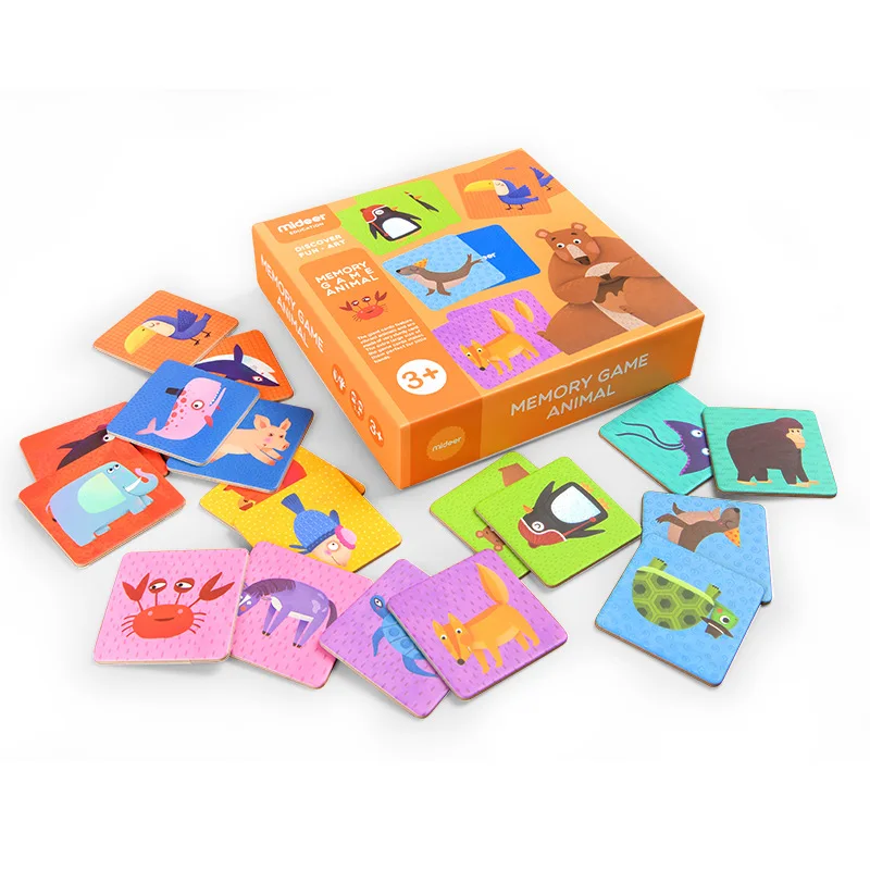 

Mideer New Style Milu Children's Educational Paper Toys Memory Matching Card Wild Animal Flat Puzzle