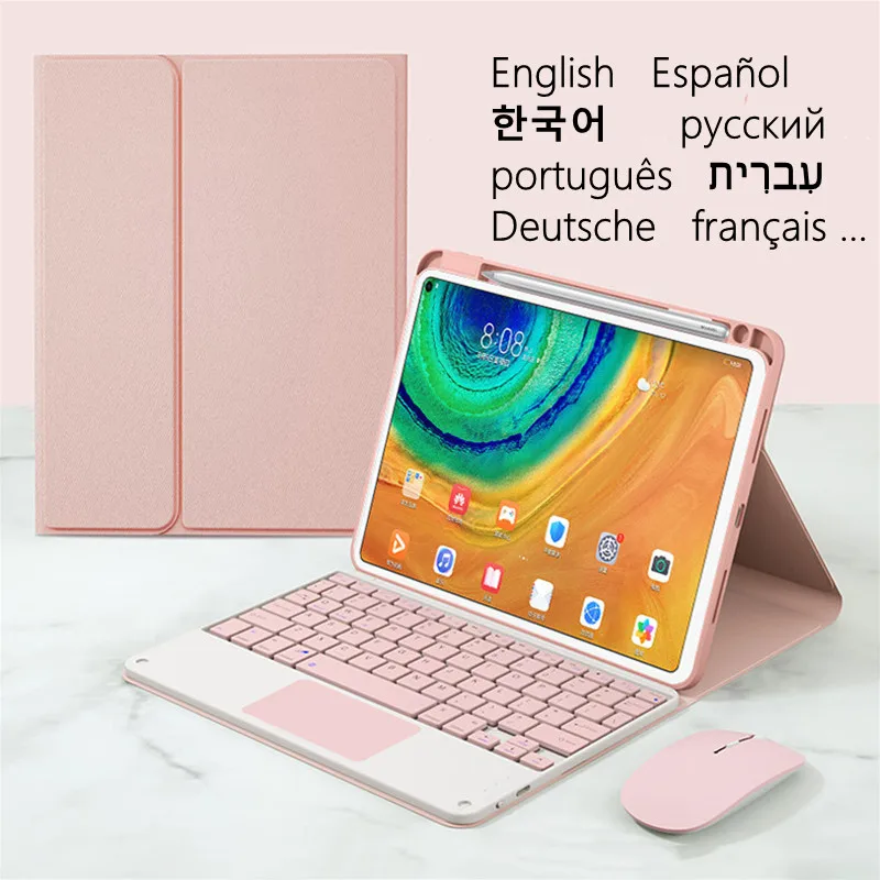 

Keyboard Case For Huawei MatePad Mate Pad Pro 12.6 2021 WGR-W09 WGR-W19 Keyboard Funda Cover Russian Spanish Arabic Teclado