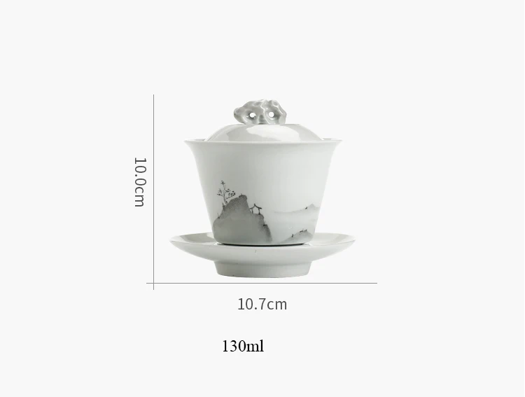 Керамическая чашка для чая с крышкой блюдца 130 мл.|Пиалы чая| |