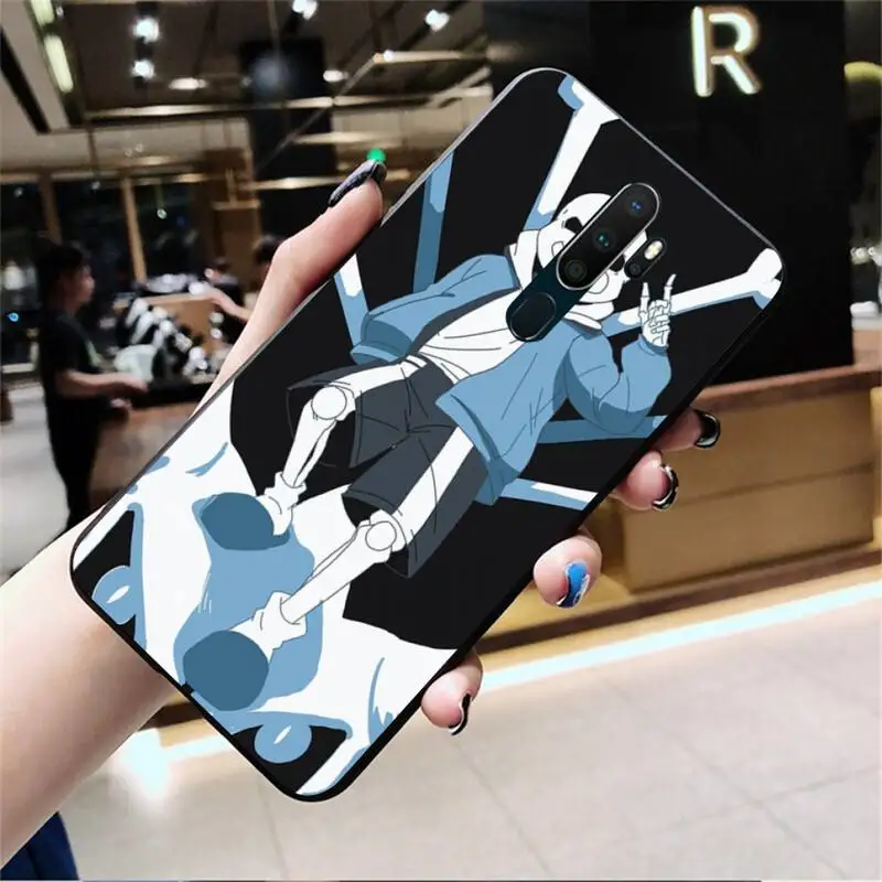 YJZFDYRM Папирус из андертейл sans doggo черный мягкий чехол для телефона Capa Oppo A5 A9 2020 Reno2 z