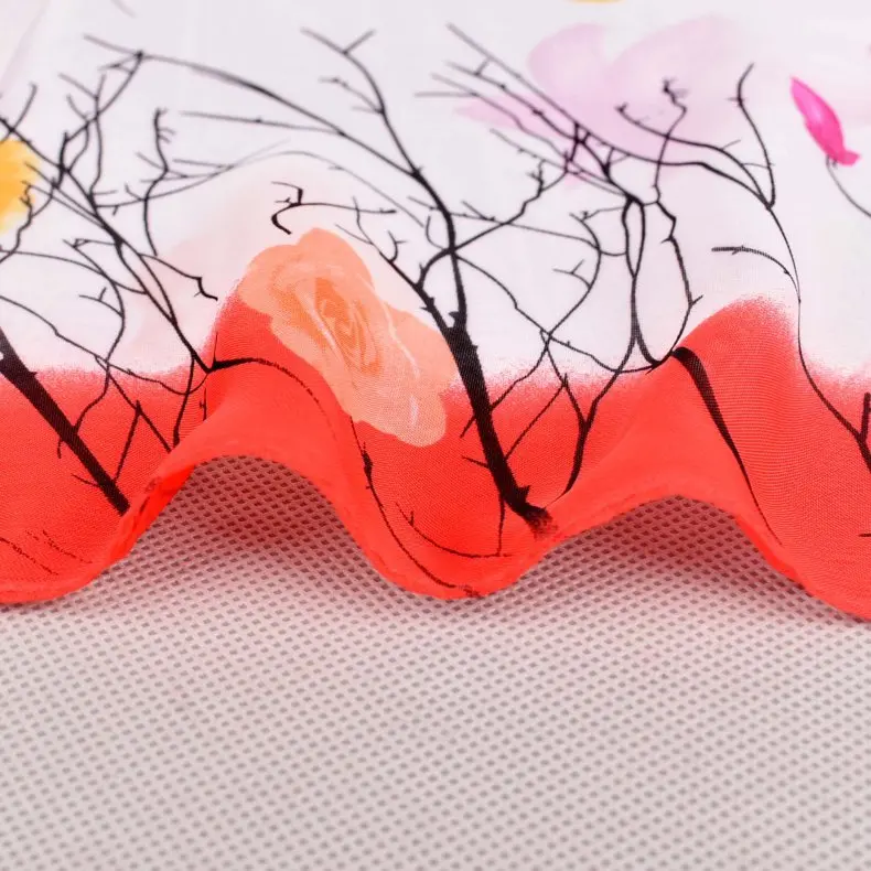 Весенняя двухцветная шелковая сатиновая квадратная лента для волос хиджаб