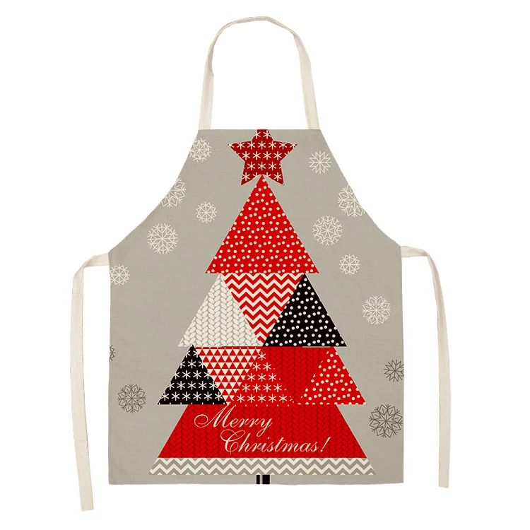 

Christmas Deer Gift Pattern Cleaning Aprons 53*65cm Home Cooking Kitchen Apron Cook Wear Pinafore Cotton Linen Adult Bibs 46401