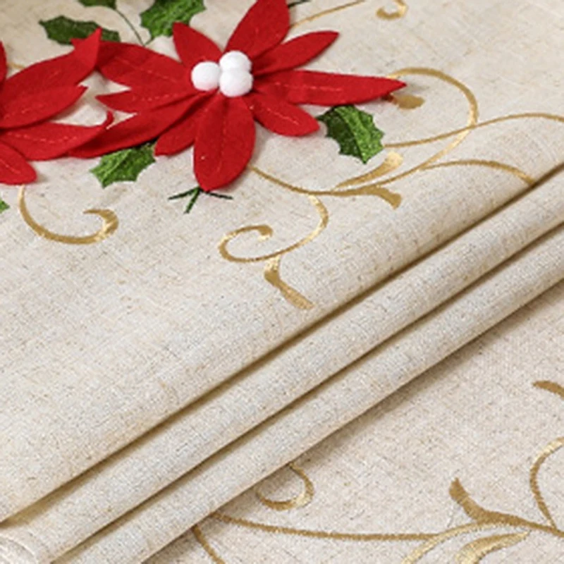 

Hot Rustic Embroidered Floral Table Runner for Spring and Summer Dresser Scarf Dining Coffee Home Tabletop Decoration