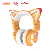 yowu fox demon wireless headphones app control rgb lights high quality cat casco girl cute cat ear earphones for computer gaming