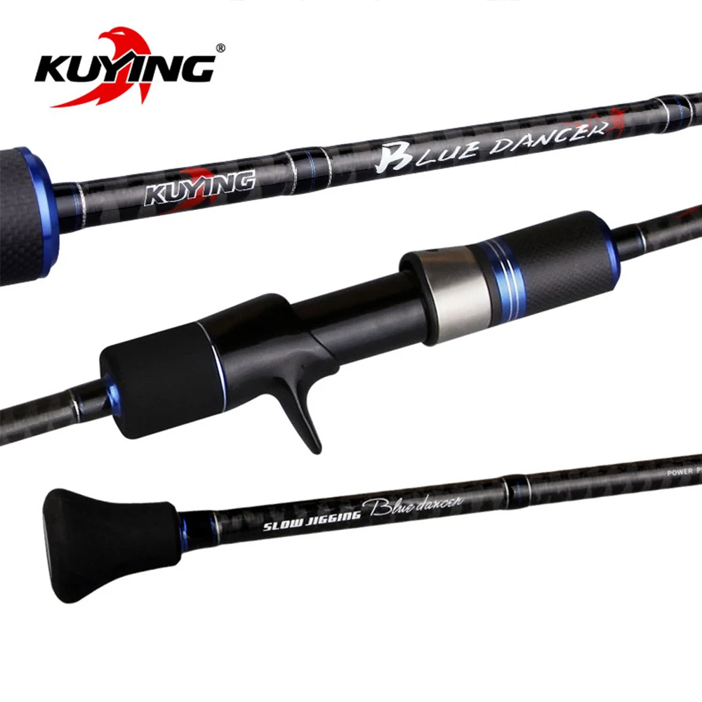 

KUYING BLUEDANCER 2.04m Casting Slow Jigging Lure Rod Fishing Cane Carbon Helical Ring Single Section 150-400g Lures Pole