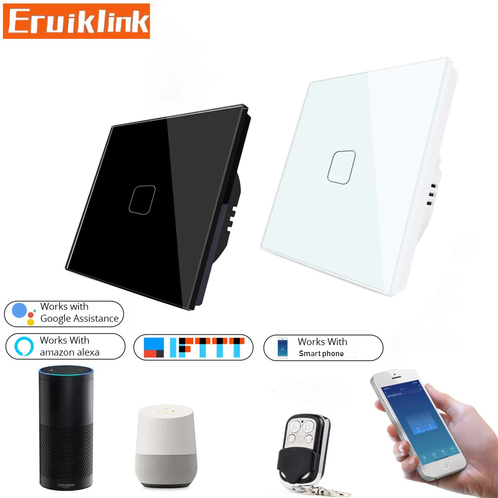 Стандарт ЕС/Великобритании сенсорный переключатель с Wi Fi управлением 1/2/3 банды 1