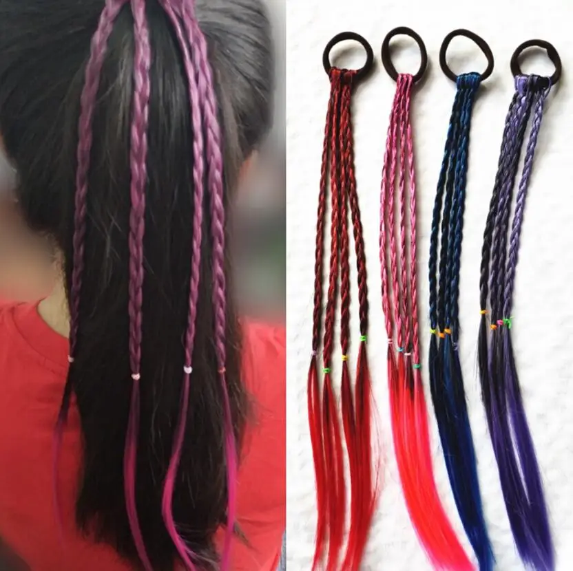 Girls Twist Braids Hair Rope Headdress Children Gifts Street Fashion Kids Elastic Band Rubber Wigs Braider | Красота и здоровье