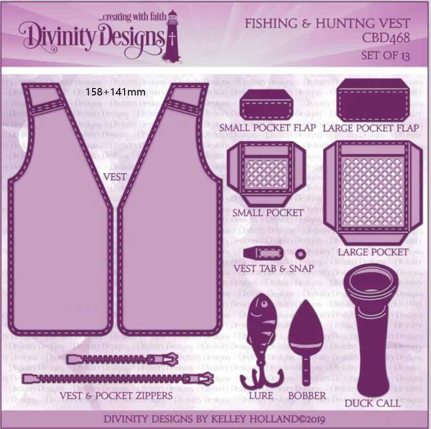 Рыбалка и охота жилет металлические штампы венок вырезанные декор скрапбукинг