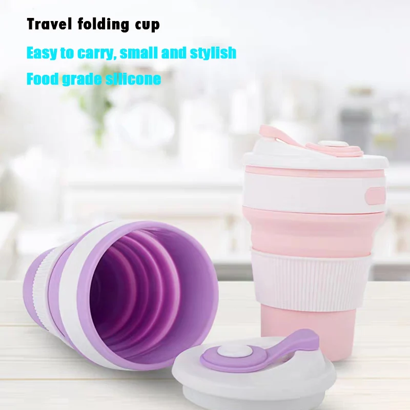 Складная портативная силиконовая телескопическая Питьевая кофейная чашка