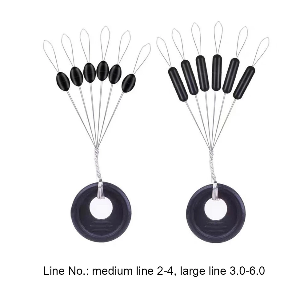 

60pcs 10 Group Set Rubber Fishing Space Beans Stopper Tools Carp Outdoor Fishing Line Accessories
