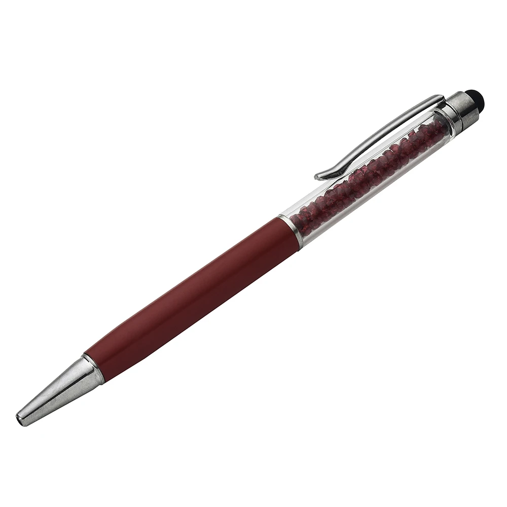 WineRed 10 шт. персонализированный гравированный Кристалл бриллиант металлические шариковые ручки стилусы для сенсорных экранов свадебный подарок для предродовой вечеринки - Color: WineRed