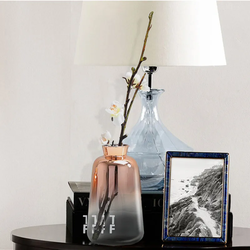 Скандинавская простая ваза из розового золота с градиентом сушеные цветы