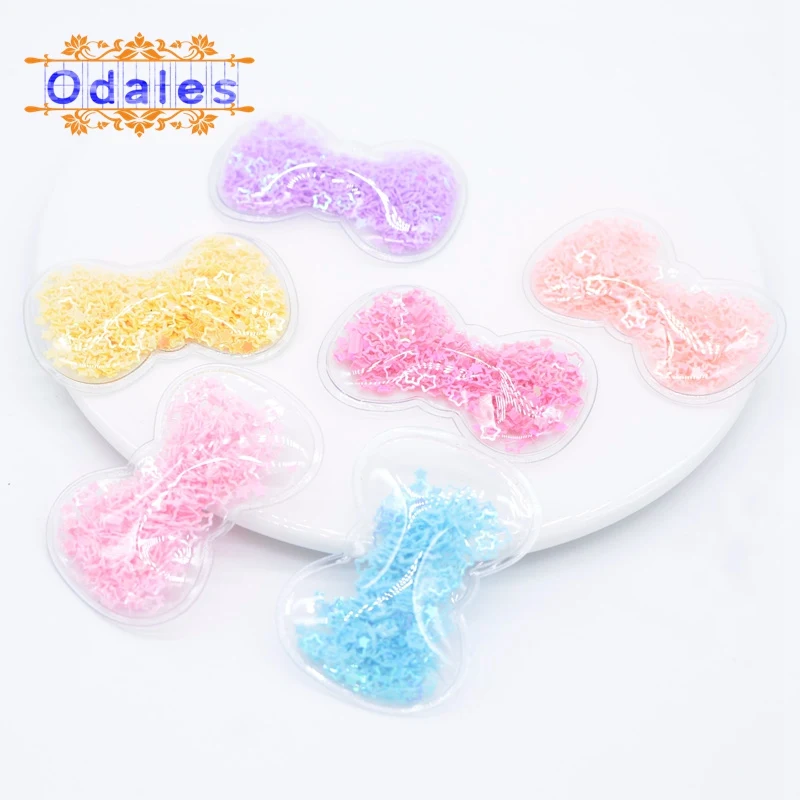 12 шт. Прозрачный Искусственный флок и галстук-бабочка с пайетками аппликации для