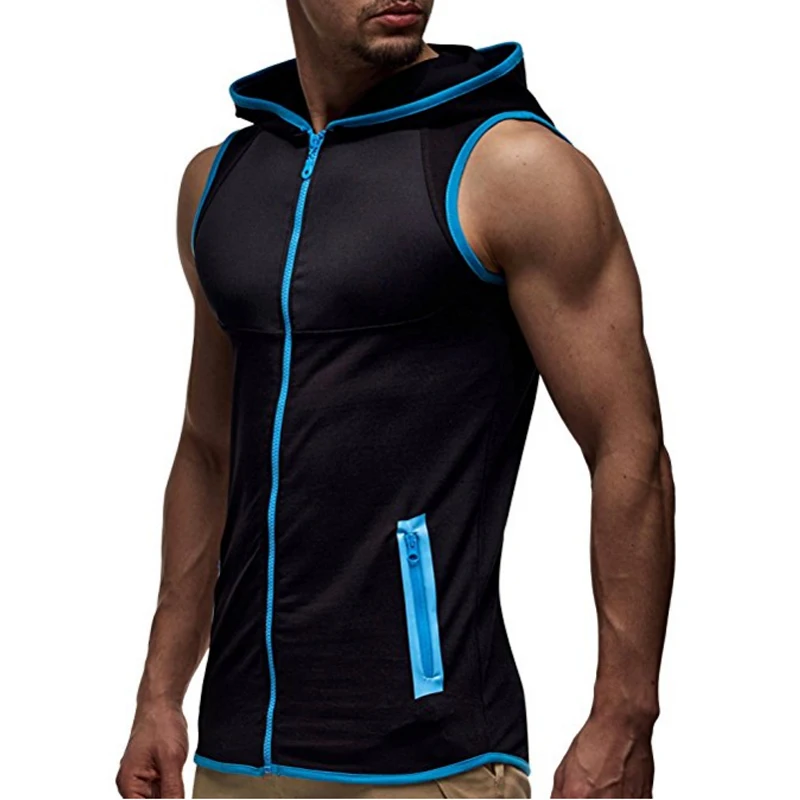 IceLion 2021 без рукавов сезон весна Толстовки с капюшоном для мужчин Slim Fit кофты