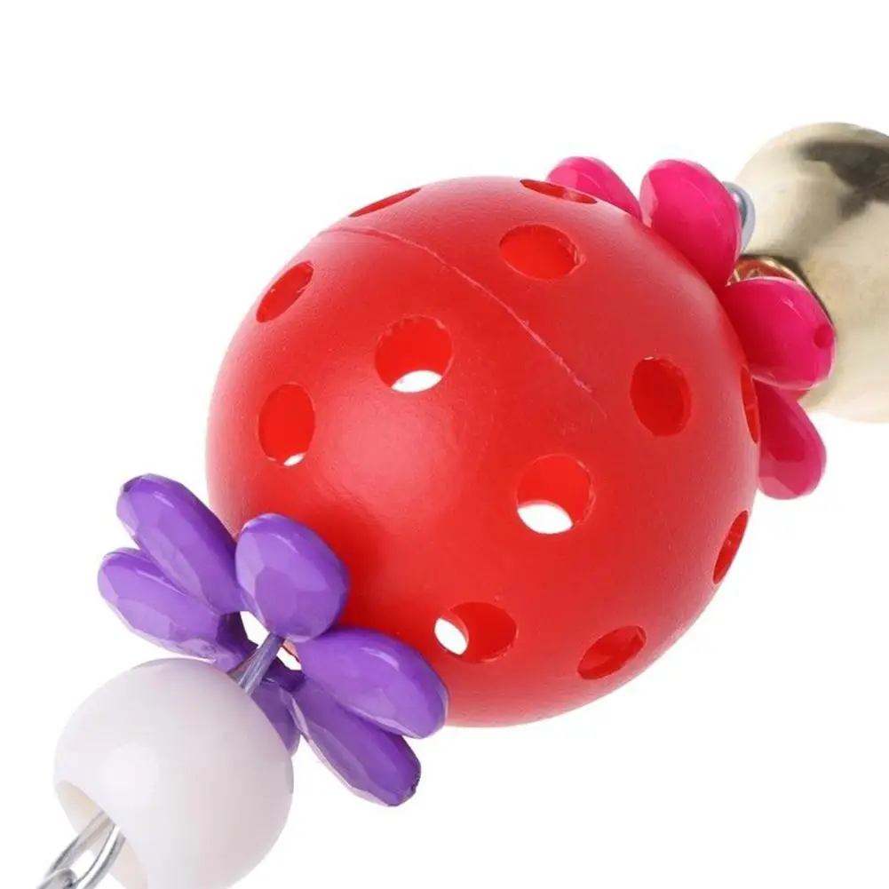 Животные попугай птица кусание восхождение жевательная игрушка колокольчик