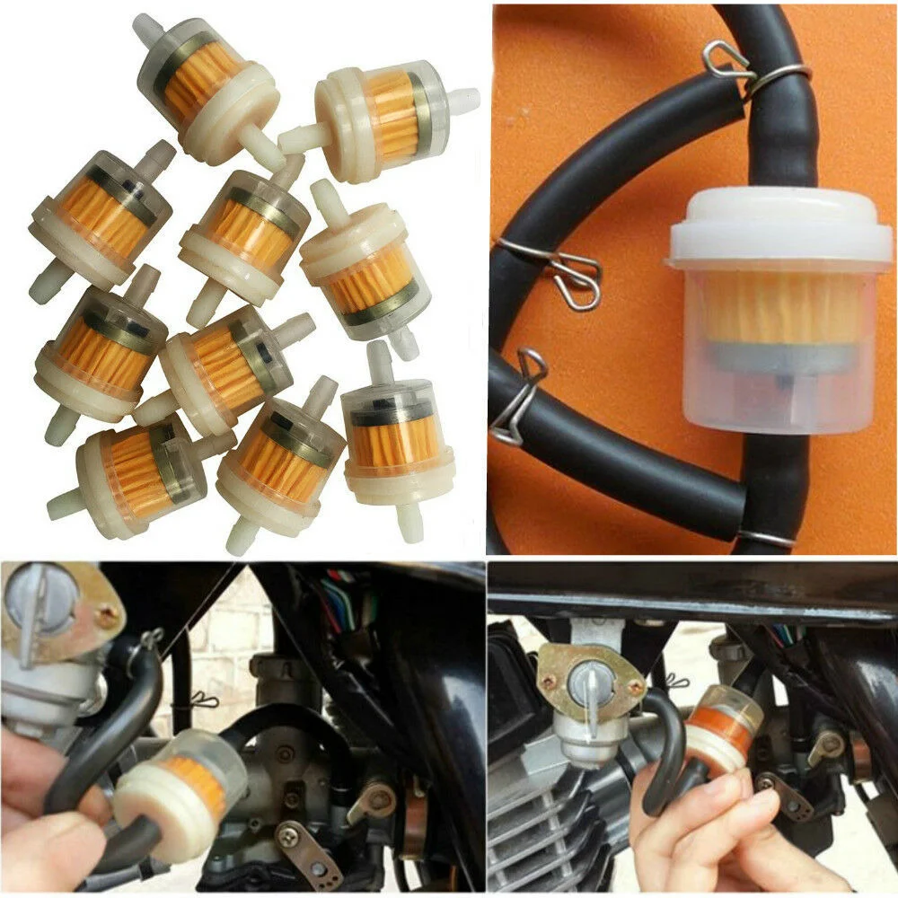 

10Pcs 6-7mm ABS Plastic Durable Motorcycle Tuning Hose Inline Fuel Gas Filter Paper Accessories Universal Interior Parts