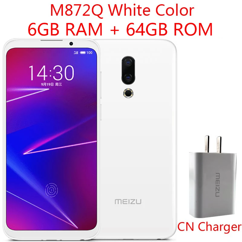 CN White 6G 64G Meizu 16, 4G LTE, 6 ГБ ОЗУ, 64 Гб ПЗУ, мобильный телефон Snapdragon 710, четыре ядра, 6,0 дюймов, FHD1080P, полный экран, двойная камера заднего вида - Цвет: CN White 6G 64G