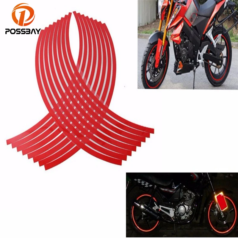 Posbay 17 '' 19'' красный мотоцикл светоотражающие наклейки колеса автомобиля
