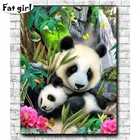 5D Алмазная мозаика сделай сам, вышивка крестиком панда, мама и ребенок, алмазная живопись, круглая Китайская народная вышивка