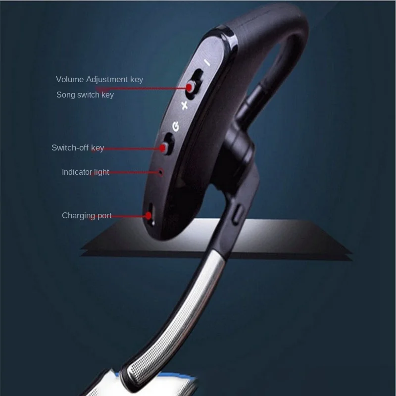 

Wireless headset Bluetooth 5.0 headset hands free headset noise reduction headset with HD microphone for all smartphones