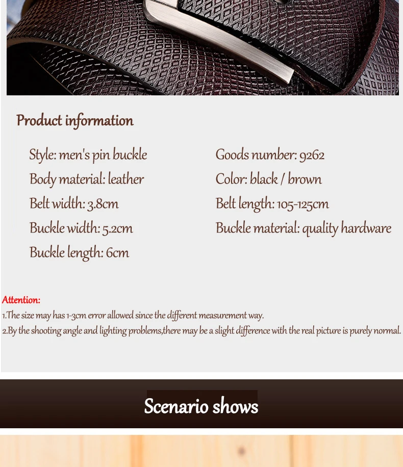 leather male belts for men high quality cow genuine leather luxury strap male belts fashion pin buckle men belt causal 9262