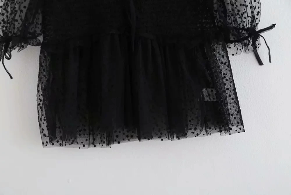 Увядшие blusas mujer de moda Англия Стиль горошек Марля Перспектива рубашка-кимоно блузка женские топы и блузки