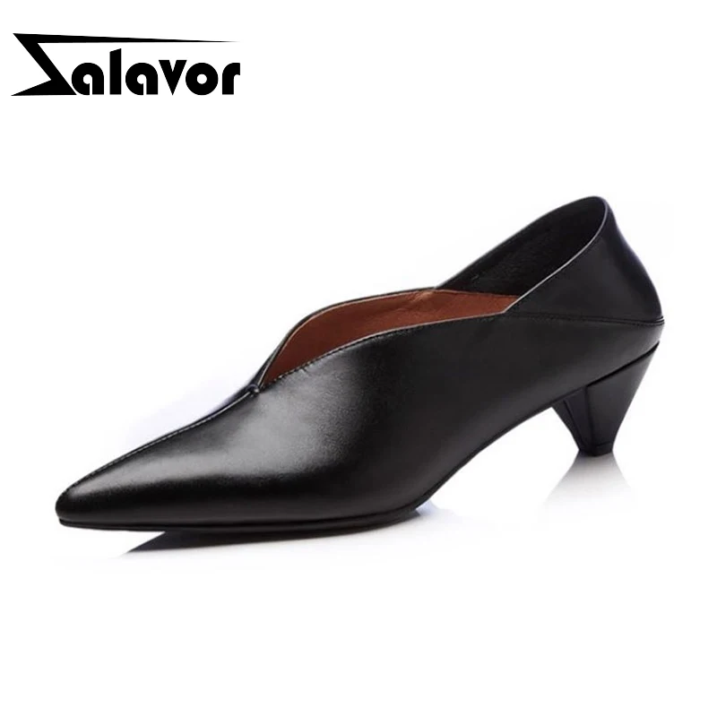 Женские туфли лодочки из натуральной кожи с острым носком размеры 34 39|Женские