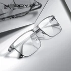 Мужские классические квадратные очки MERRYS, дизайнерские ультралегкие очки для мужчин по рецепту при близорукости, S2115