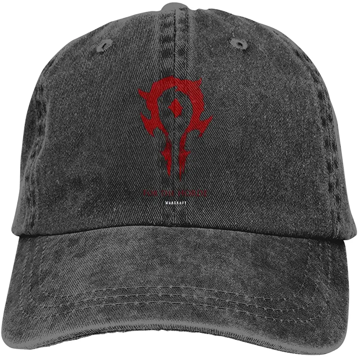 

AiFuShi for The Horde Warcraft Sports Denim Cap Adjustable Snapback Casquettes Unisex Plain Baseball Cowboy Hat Black