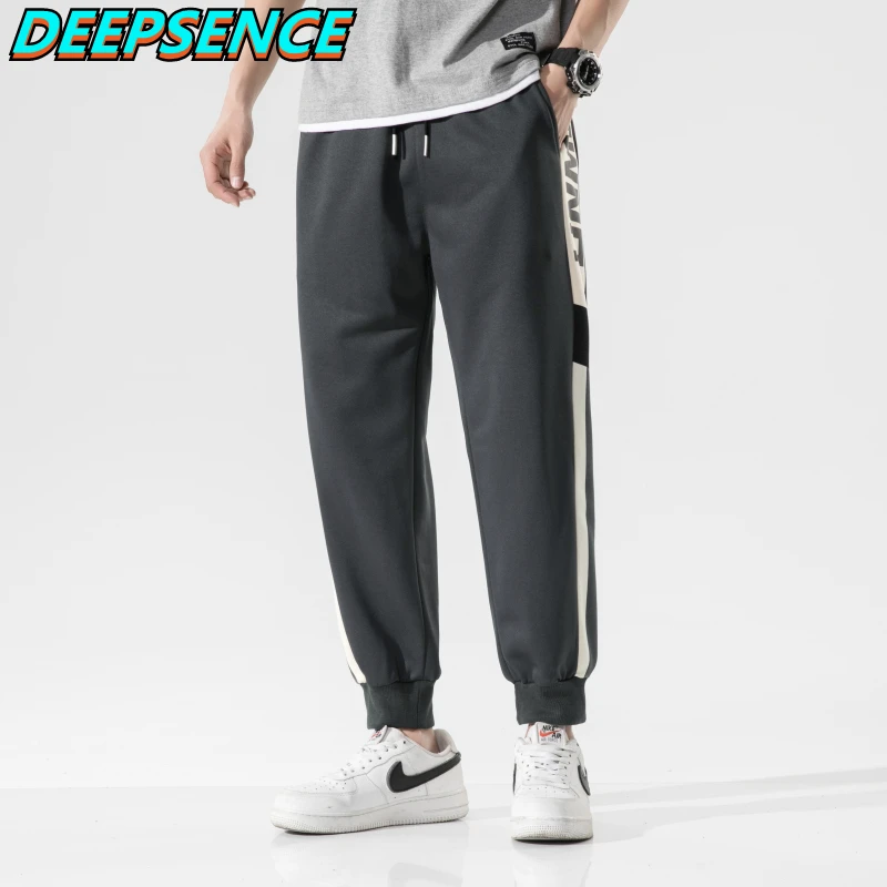 

2021 Новинка весны осени Повседневное брюки Для мужчин шик свободного кроя с завязками, подходит для бега трусцой спортивные узкие брюки улич...