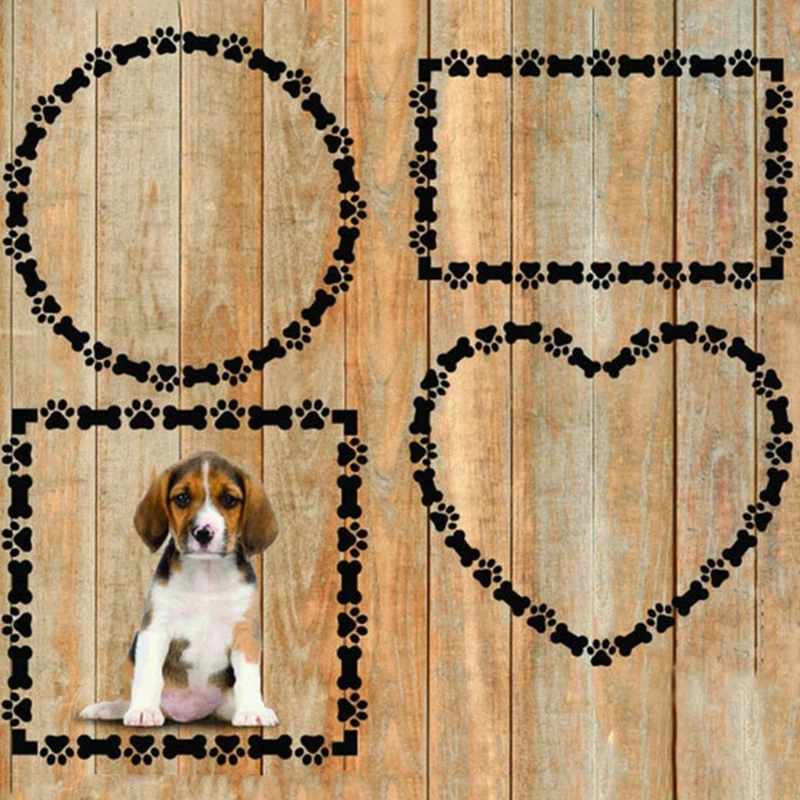 Сердце лапа собаки металлические плашки в рамке Трафаретный Скрапбукинг дюйма