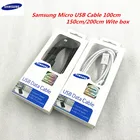 Оригинальный кабель Micro USB Samsung 1 м, 1,5 м, 2 м, кабель для быстрой зарядки и передачи данных с коробкой для Galaxy s4, S6, S7 EDGE, NOTE 4, 5, j5, j7, A3, A5, A7