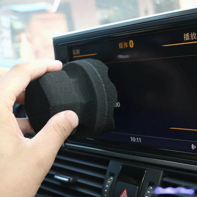 

Car Wax Polishing Sponge Hexagonal Grip Applicator Hand Tire Wax Sponge High Density Sponge Car Cleaning Car Wash Tire Cleaner