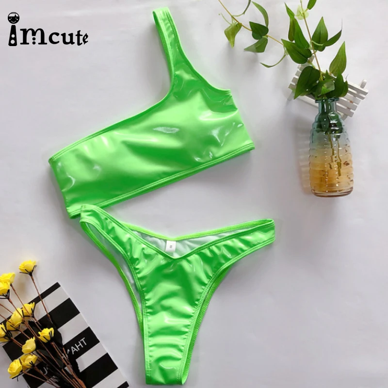 2020 сексуальный женский комплект бикини из искусственной лакированной кожи