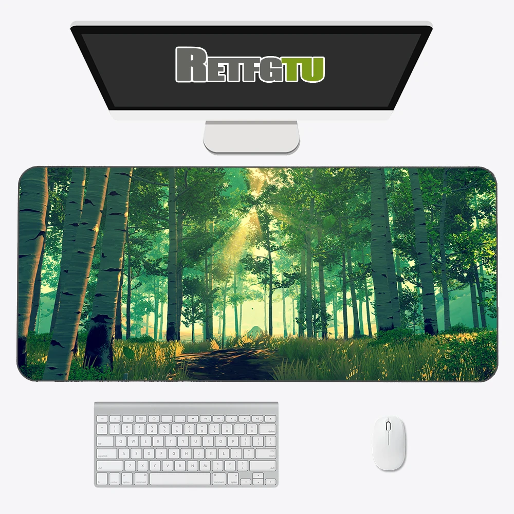 deep forest firewatch laptop gamer mousepad gaming mouse pad large locking edge keyboard 70x30 cm deak mat for cs go lol free global shipping