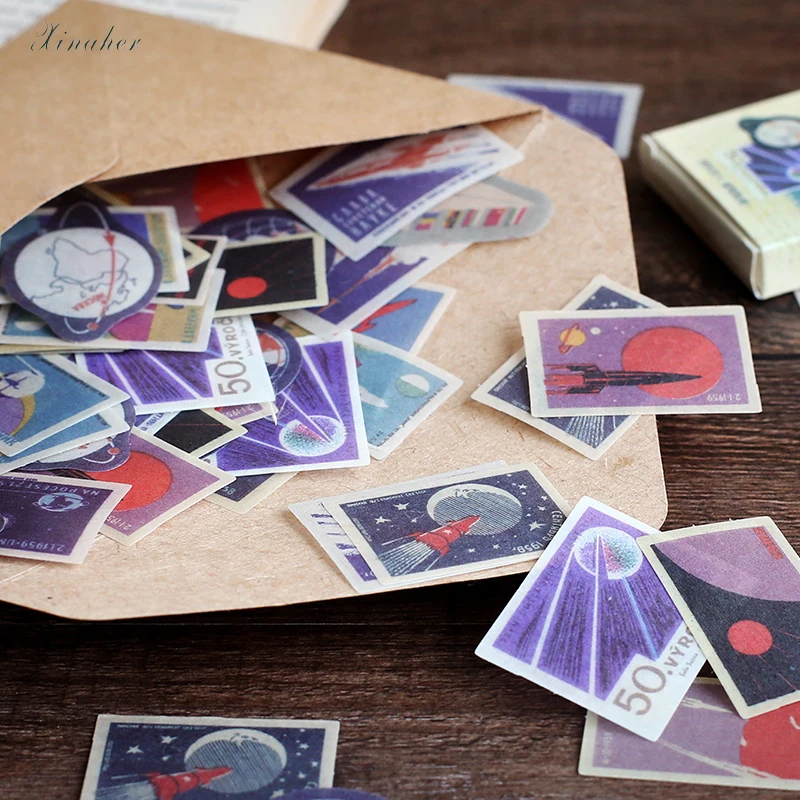 XINAHER 45 шт./коркор. винтажная этикетка дорожная Вселенная пищевая мини бумажная
