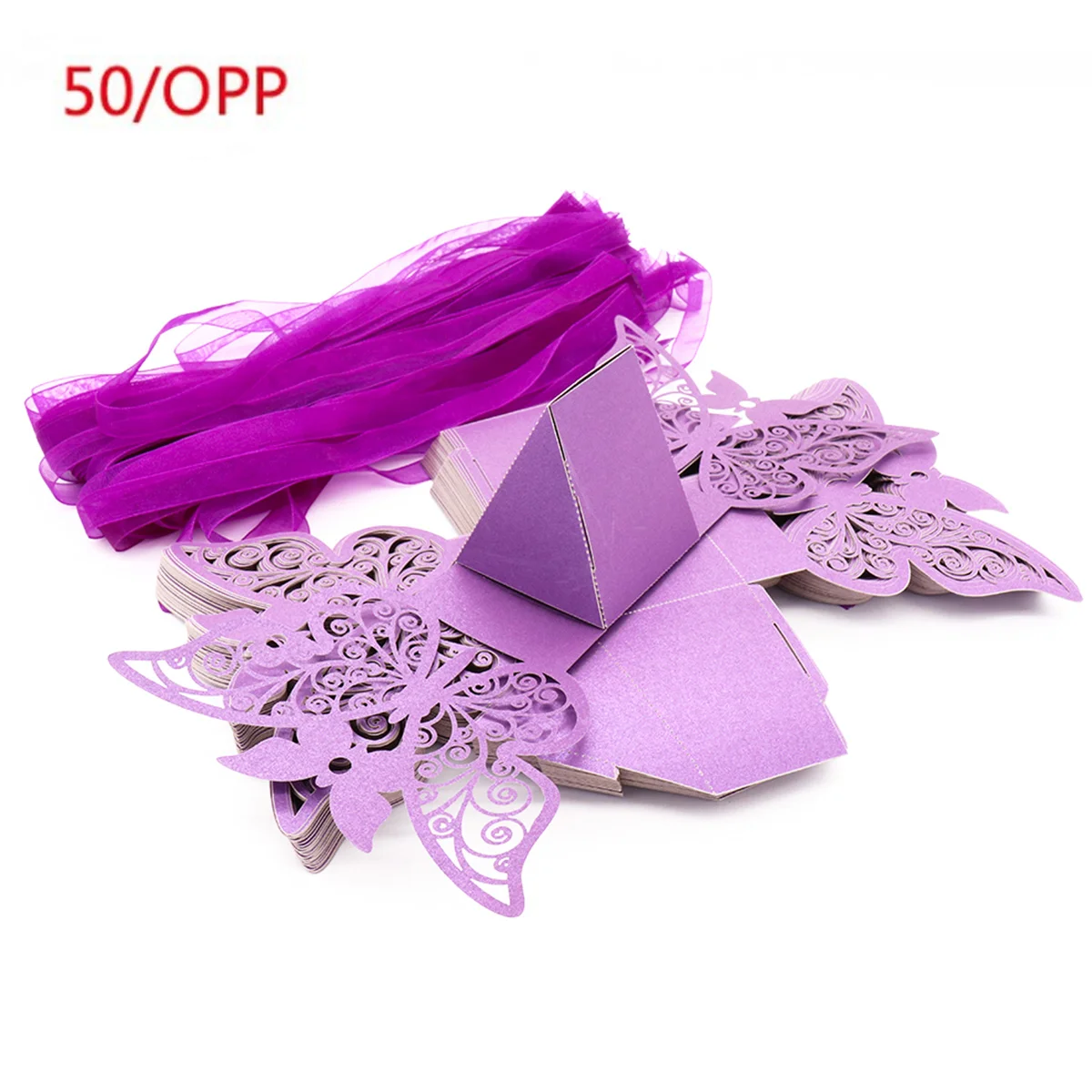 50 шт./компл. бабочка Лазерная резка полые перевозки сувениры Box подарок коробка