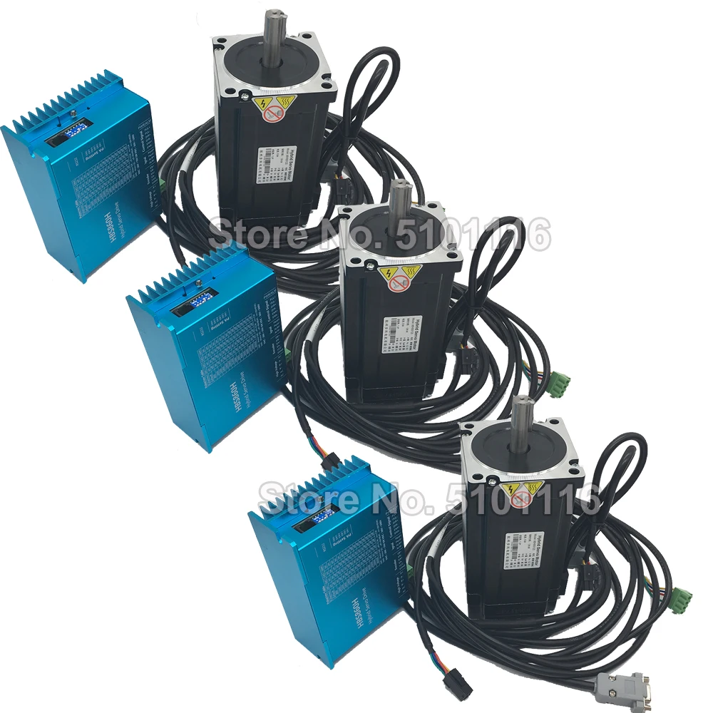 3 Sets12Nm 1700Oz-in Nema34 86 мм AC DC DSP шаговый двигатель с замкнутой обратной связью мотор