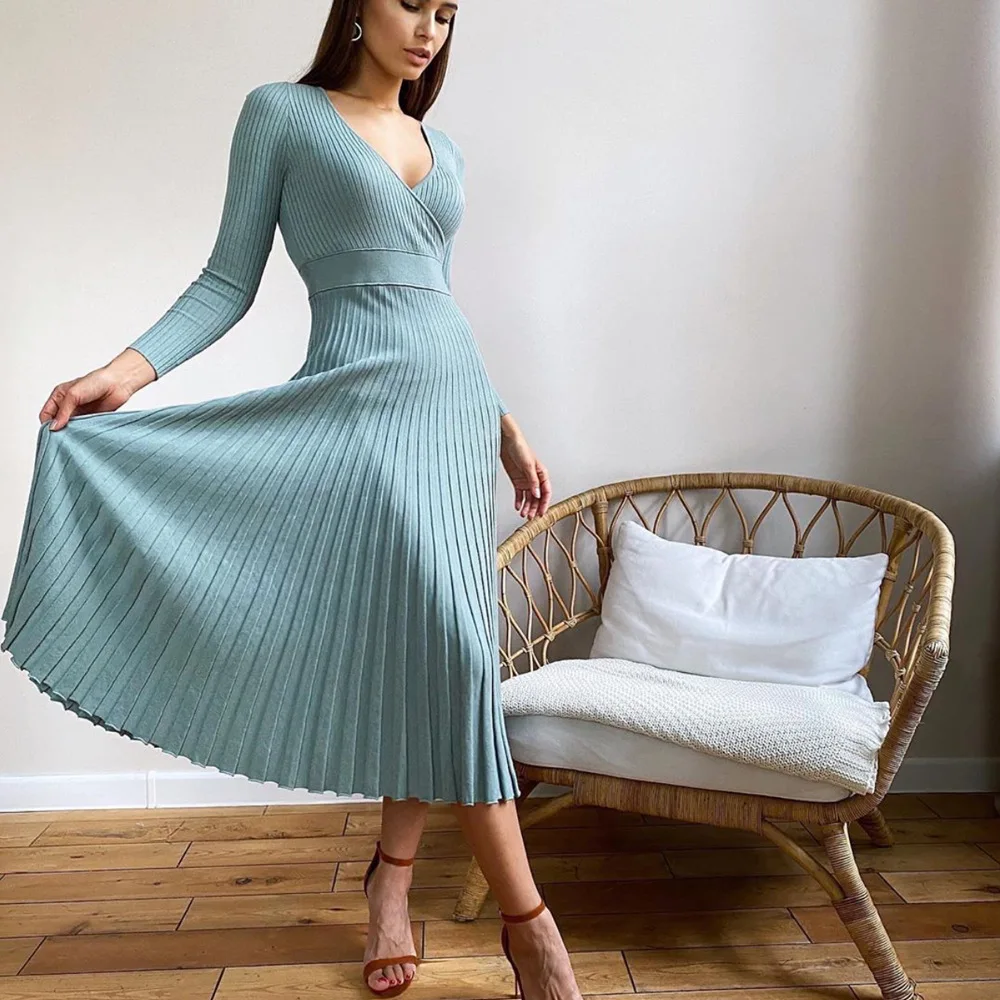 Трикотажное соблазнительное Плиссированное облегающее вечернее платье женское