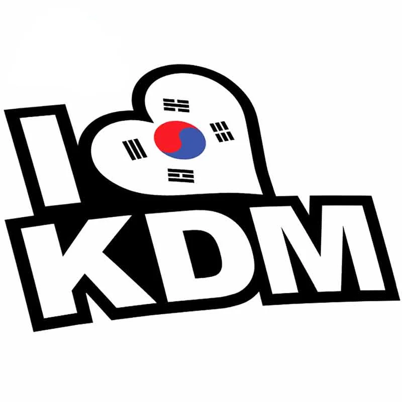 

13cm x 8.8cm For I Heart KDM Funny Car Stickers Sunscreen Decal Waterproof Trunk Decoration Suitable For GTR EVO SX