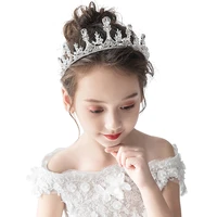 girls tiara silver wedding girl rhinestone headband head crown princess jewelry hair accessories in stock