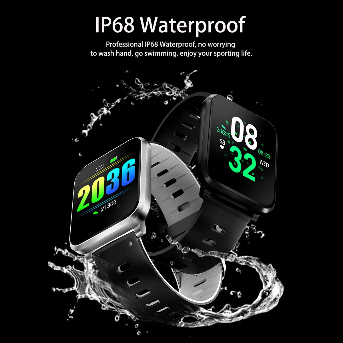 Смарт браслет K10 PLUS 1 3 дюйма IP68 с пульсометром и тонометром|Смарт-браслеты| |