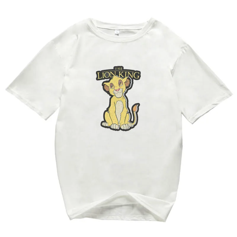 

Disney 2021 Lion King Simba T-shirt short sleeve cartoon white cute Harajuku fashion T-shirt netflix aliexpress france funko pop