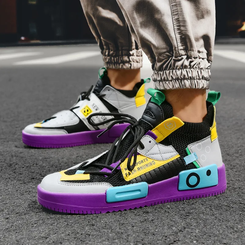 

Autumn New Stylish Colorful Sneakers Men Skateboarding Shoes Superstar Hip Hop Comfortable Socks Sneakers Men zapatillas hombre