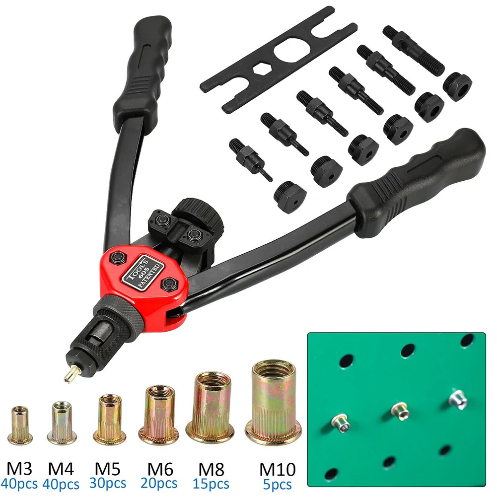 

150pcs/set Manual Rivet Nut Tool Dual Handle Nutsert Riveter Insert Nut Tool