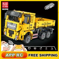 mould king app rc dump truck city engineering vehicle building blocks 1012pcs driving transport car moc bricks toys