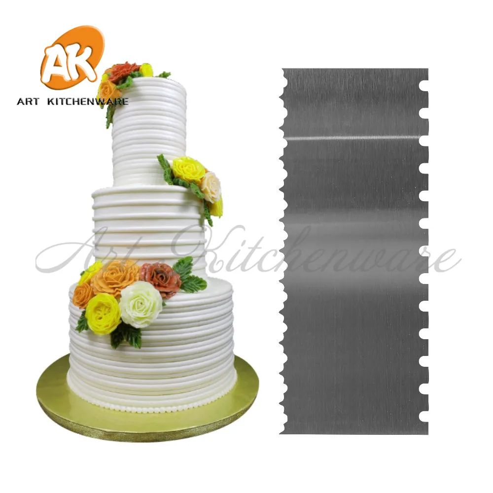 Новинка две стороны расческа из нержавеющей стали скребок для торта сливочный