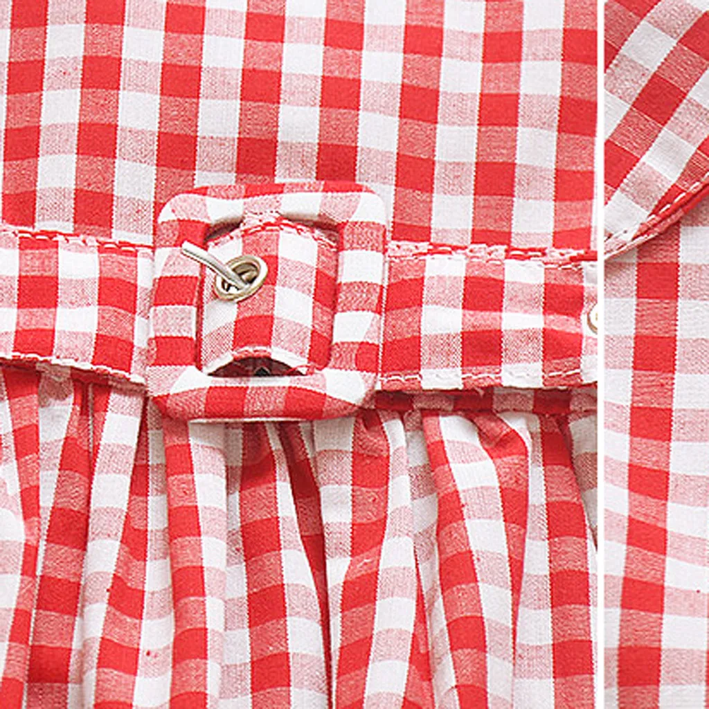 

Dresses Kids Teen Children Girl Off Shoulder Strap Plaid Print Dress Belt Casual Dresses Vestidos De Verano